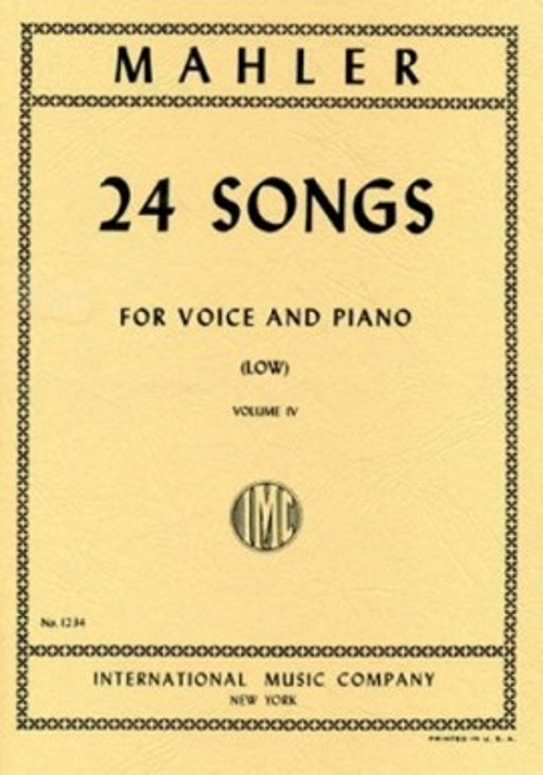 IMC MAHLER GUSTAV - 24 SONGS VOL.4 - LOW VOICE 