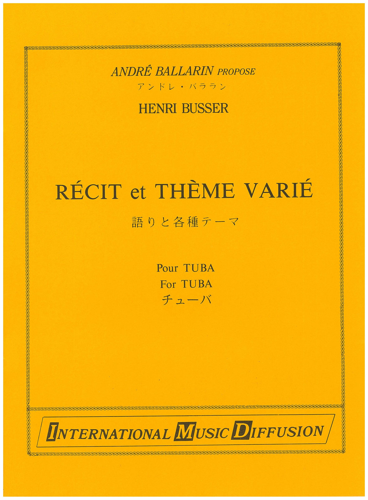 IMD ARPEGES BUSSER - RÉCIT ET THÈME VARIÉ - TUBA