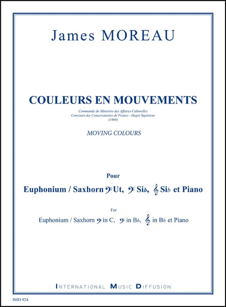 IMD ARPEGES MOREAU JAMES - COULEURS EN MOUVEMENTS - EUPHONIUM & PIANO