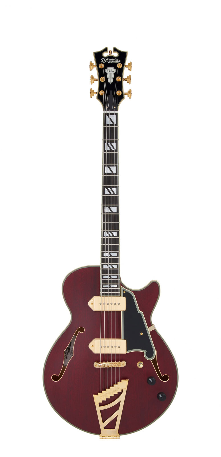 D'ANGELICO Deluxe Ss Baritone Satin Trans Wine
