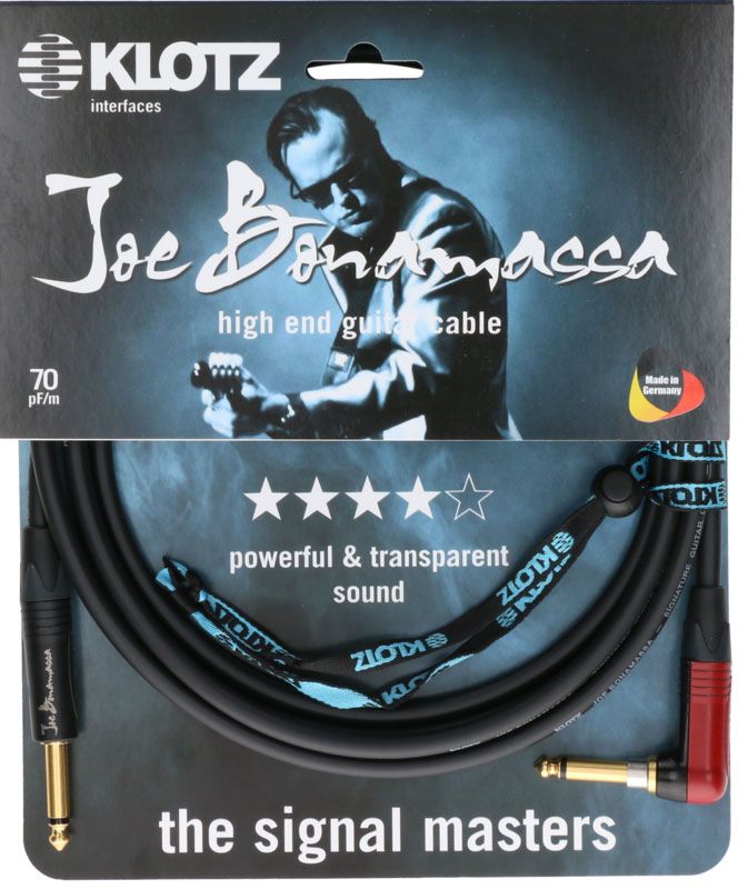 KLOTZ JOE BONAMASSA GUITAR 6M,JACK 2P - SILENT PLUG 90°,NEUTRIK