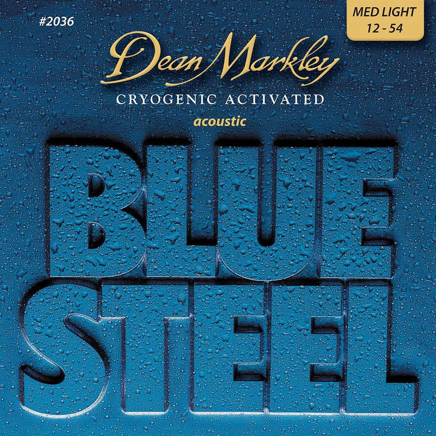 BLUE STEEL ACOUSTIC GUITAR STRINGS MED LIGHT 12-54