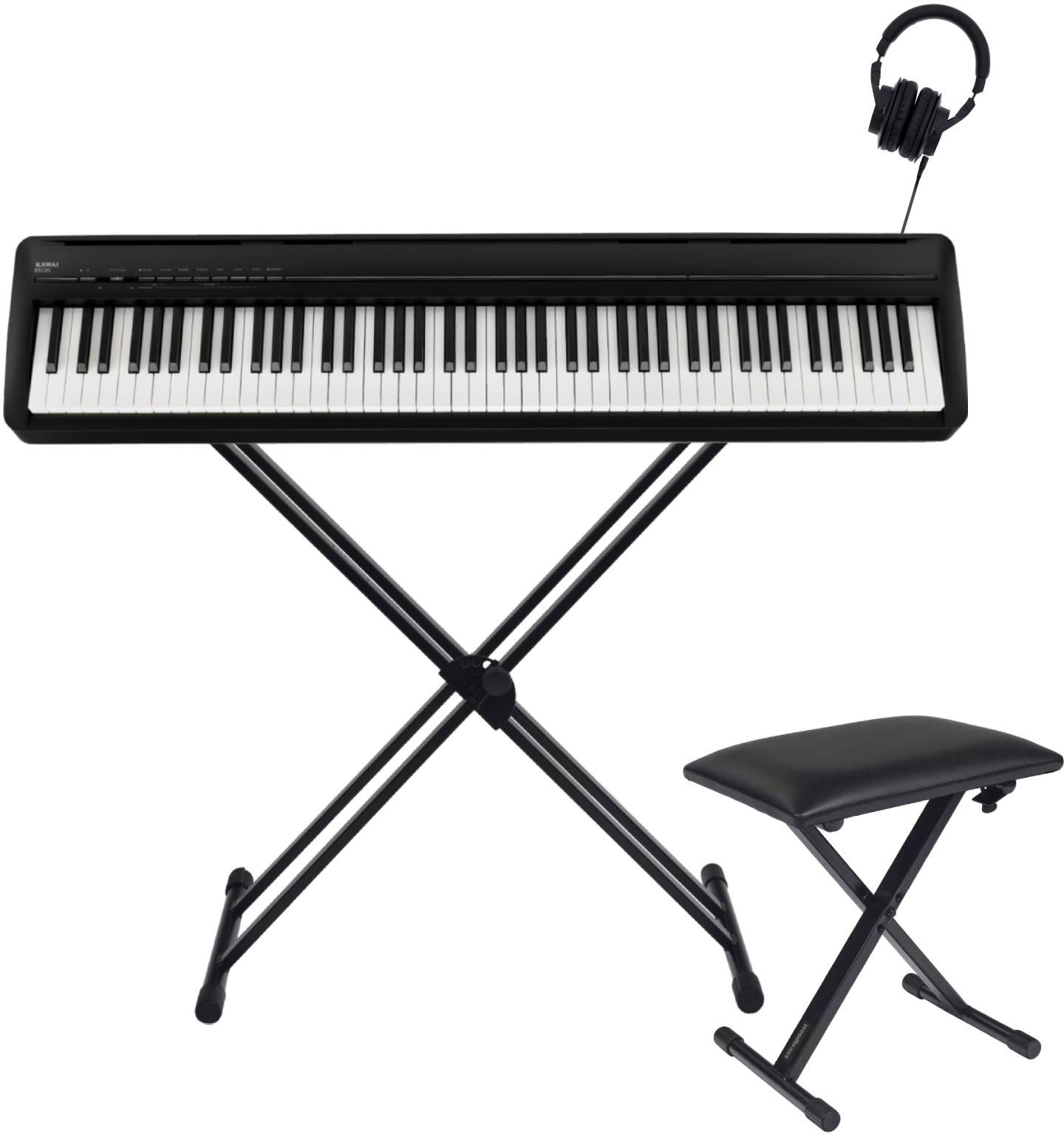 KAWAI ES120 BLACK STAND BUNDLE