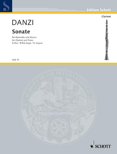 SCHOTT DANZI FRANZ - SONATE BB MAJOR - CLARINET AND PIANO
