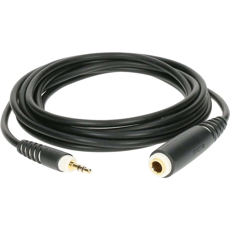 Klotz Extension Cable Noir 3m Jack 3p - Socket 3p 