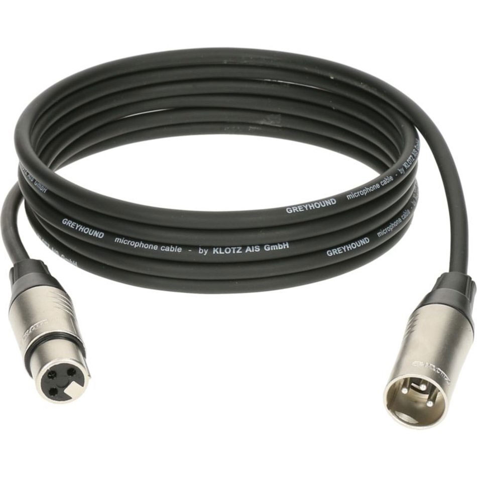 KLOTZ GREYHOUND MIC CABLE BLACK 0,5M XLR 3P. F/M KLOTZ XLR 