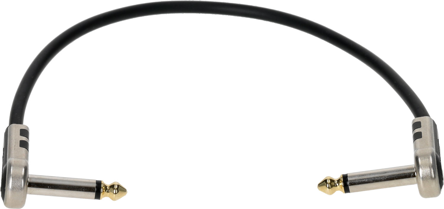 KLOTZ Cable Patch Pedale Noir 30 Cm Coude, Embouts Plaque Or