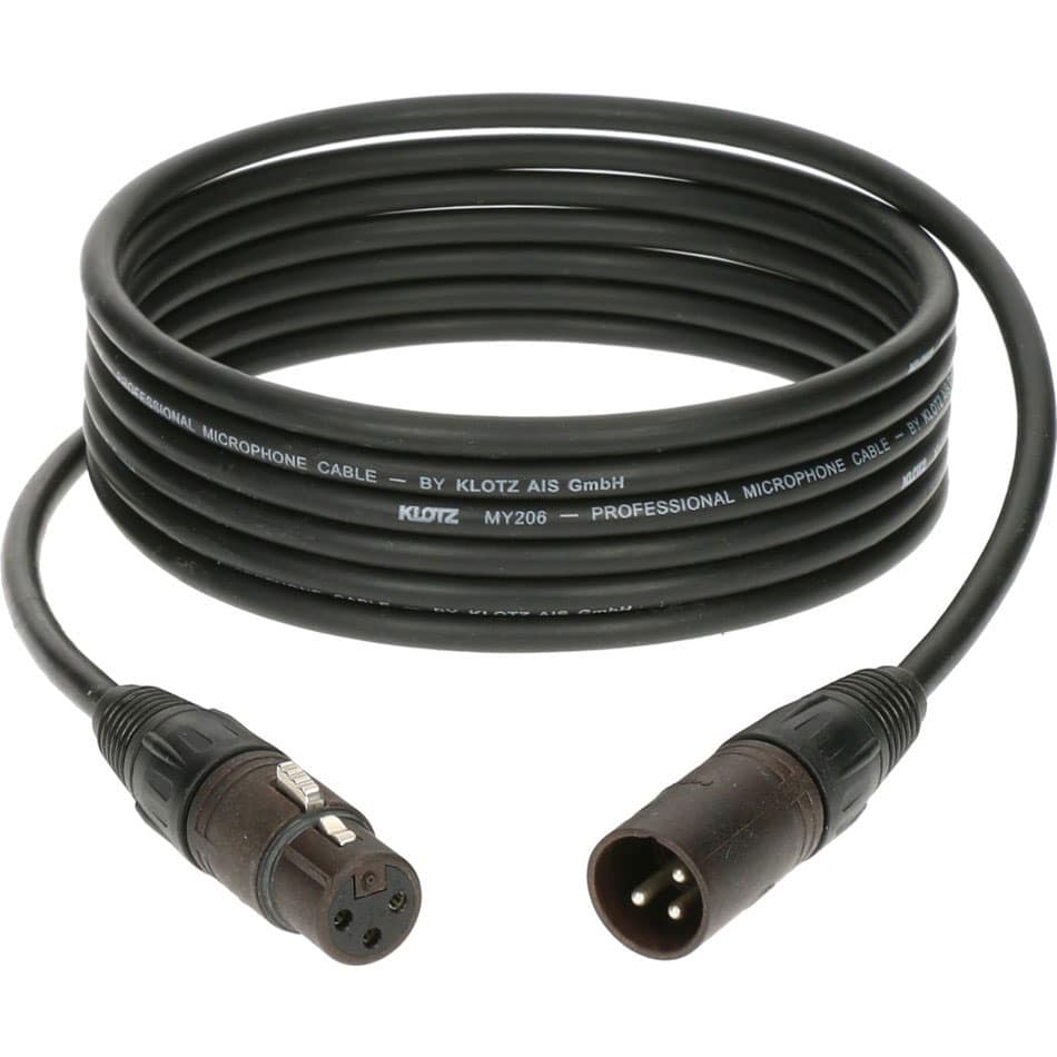 Klotz M1 Mic Cable Noir 10m Xlr 3p. F/m Neutrik Mp Bronze