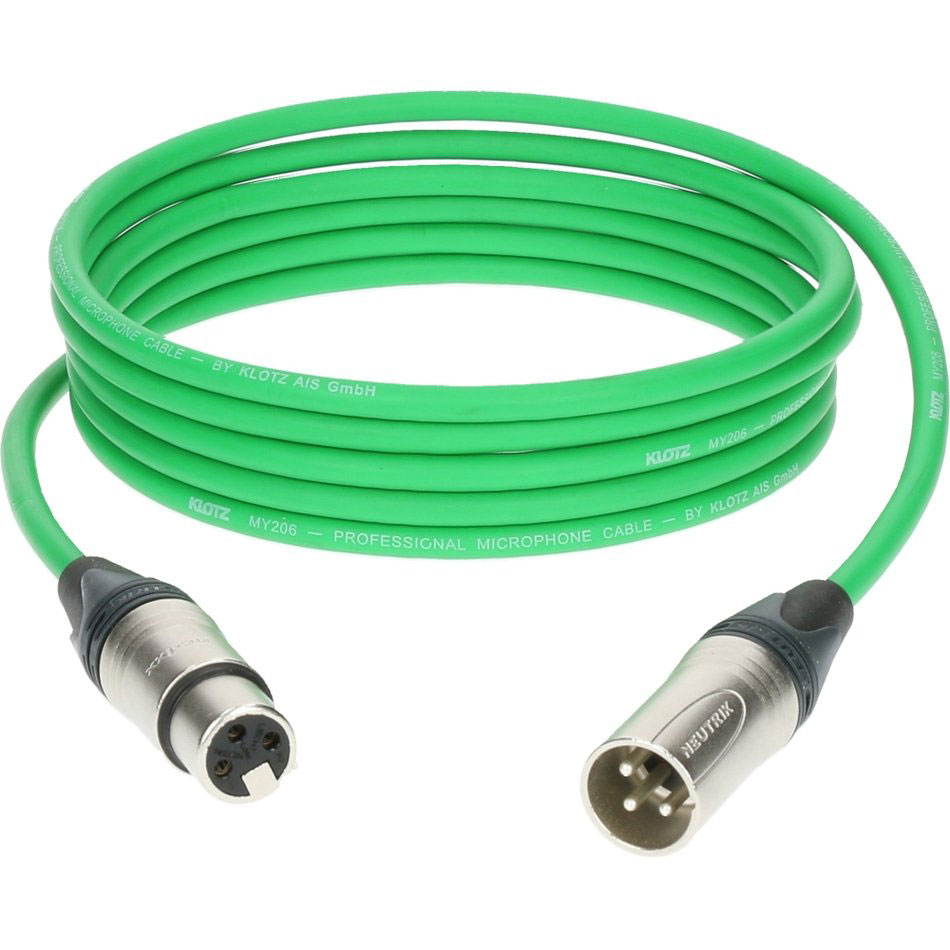 KLOTZ M1 MIC CABLE GREEN 5M XLR 3P. F/M NEUTRIK