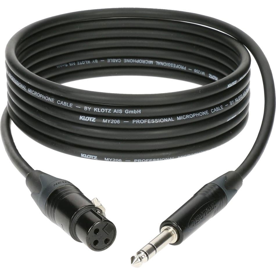 KLOTZ CABLE MICRO 2 M XLR FEMELLE - JACK 3P CONNECTEUR METAL,