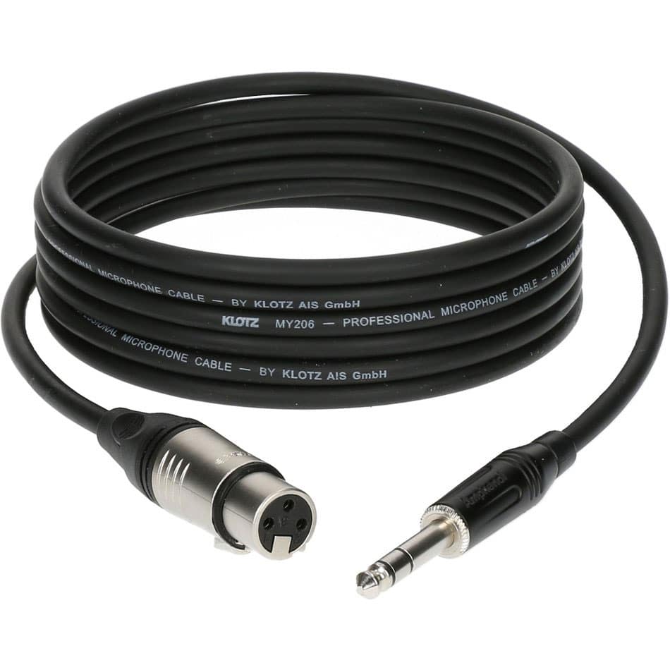 KLOTZ CABLE MICRO 3 M XLR FEMELLE - JACK 3P CONNECTEUR METAL,