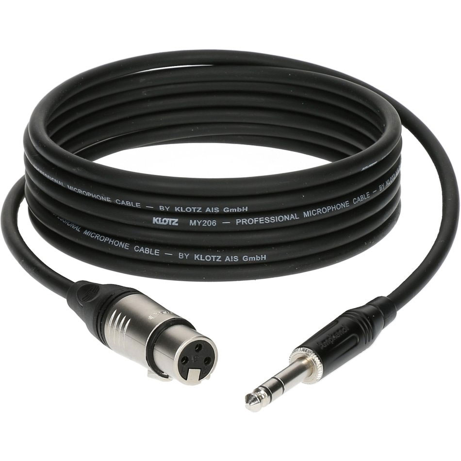 KLOTZ Cable Micro 10 M XLR Femelle - Jack 3P Connecteur Metal,