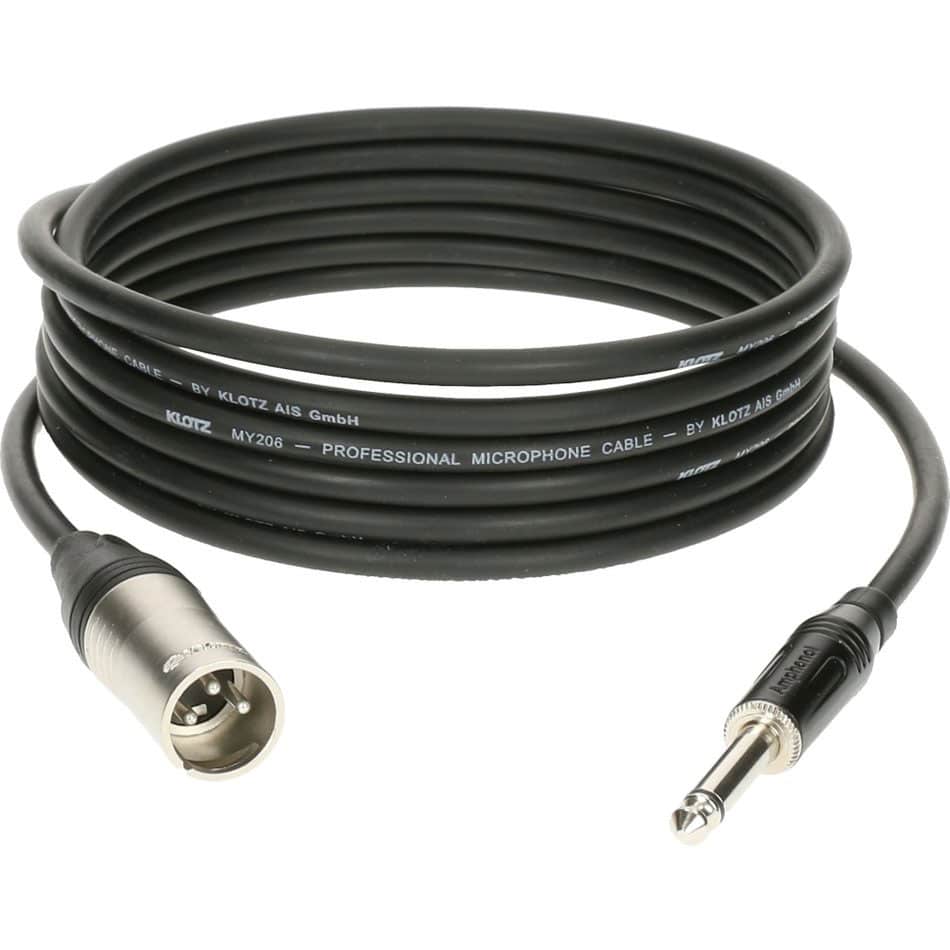 KLOTZ M1 MIC CABLE NOIR 2M XLR 3 MALE - JACK 2P KLOTZ