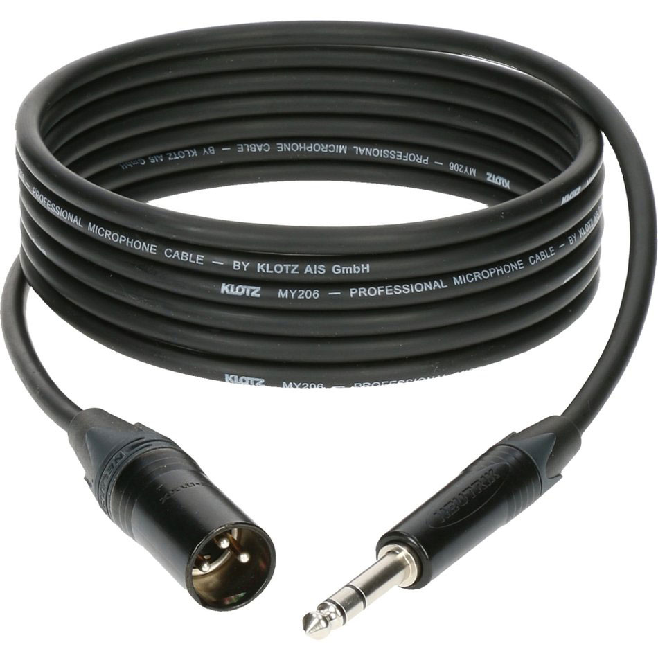 KLOTZ M1 MIC CABLE BLACK 3M XLR 3 MALE - PLUG 3P CONNECTOR METAL, BLACK