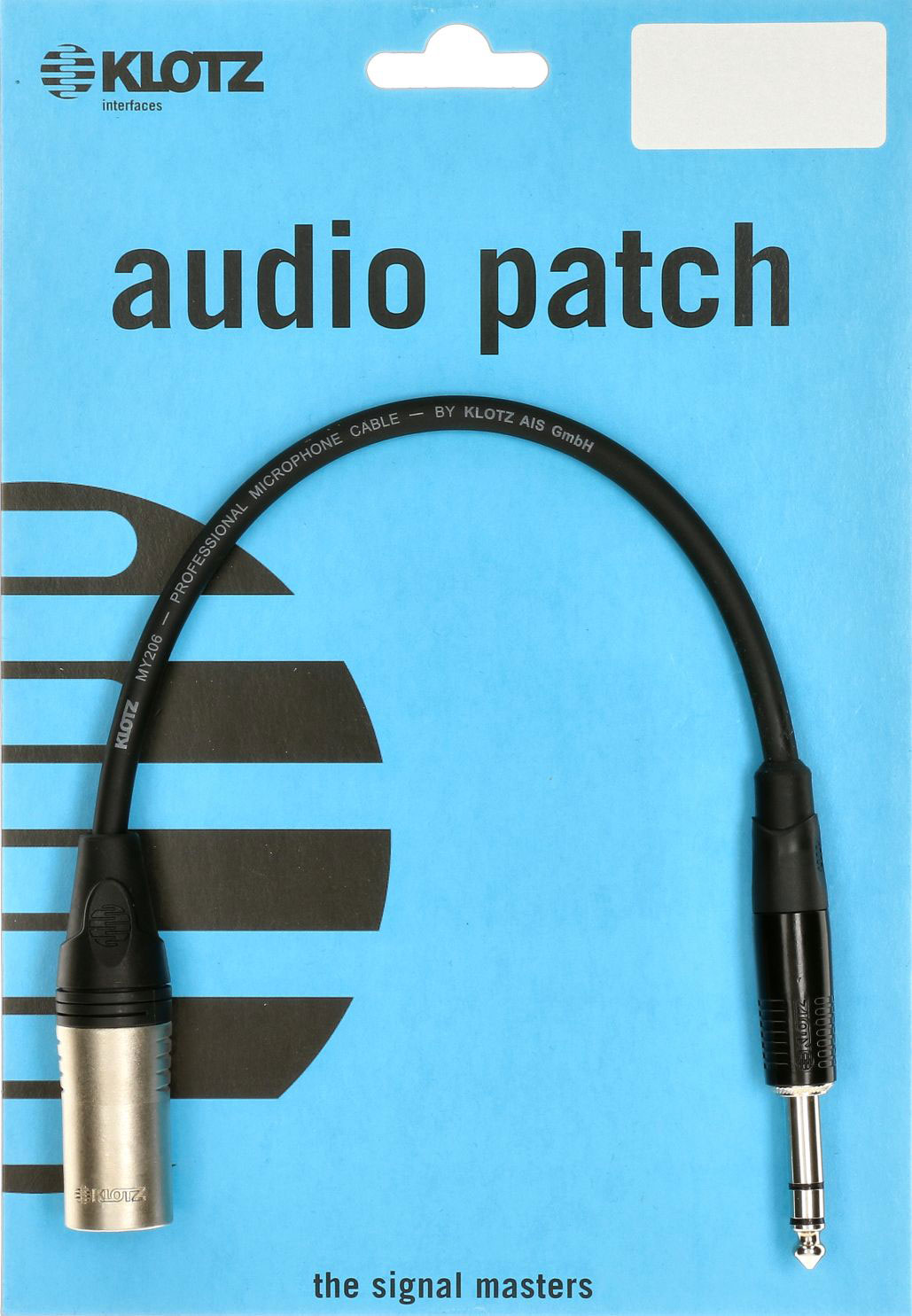 Klotz M1 Mic Cable Noir 1M Xlr 3 Male Jack 3P Klotz Câbles XLR et