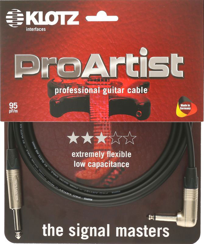 KLOTZ CABLE JACK GUITARE 6M JACK 2P - JACK 2P 90