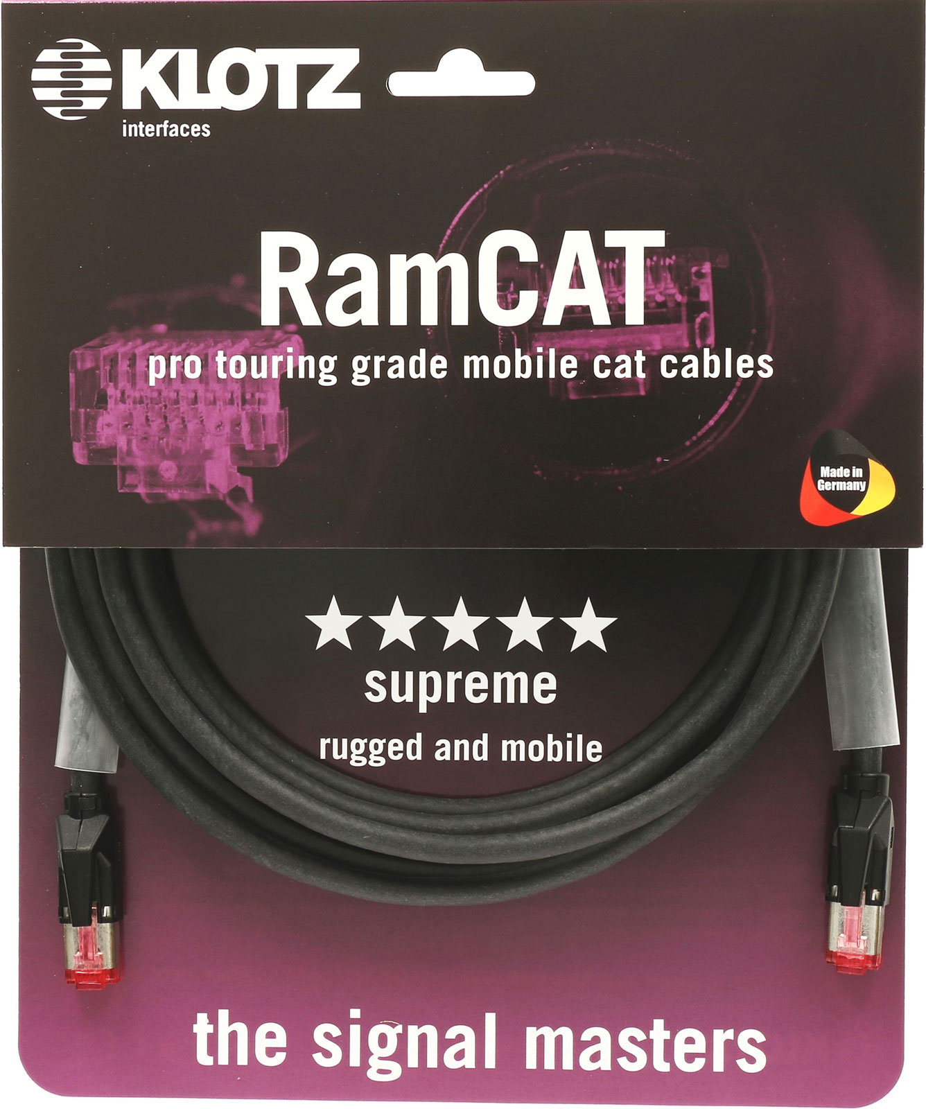 KLOTZ RC5RR030B RAMCAT5 3M BLACK CABLE RJ45 - RJ45