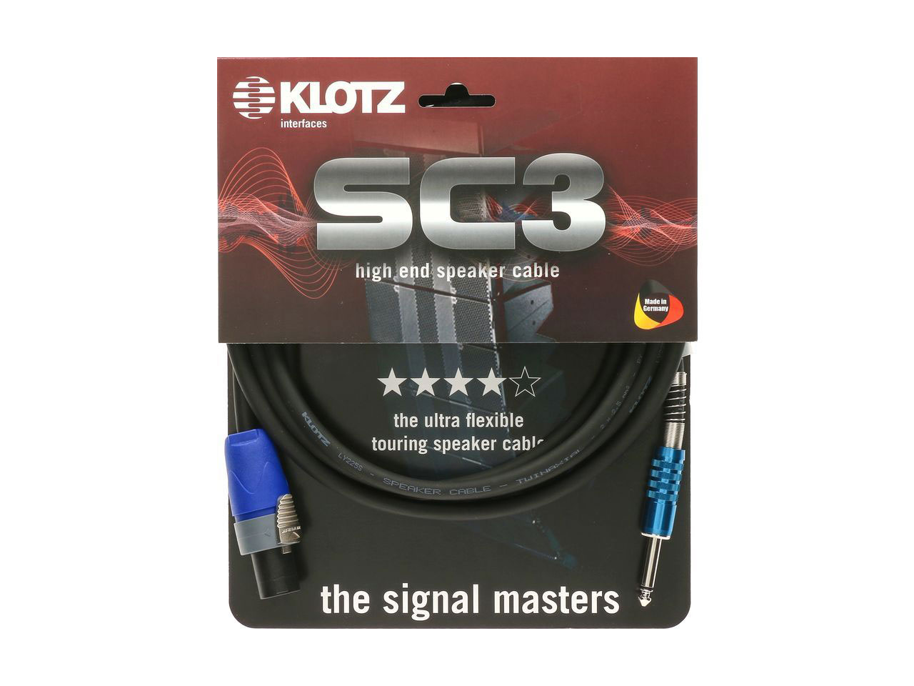 KLOTZ SC3-SP05SW SC-3 HAUT-PARLEUR NOIR 5M 2X2,5MM SPEAKON 2 - JACK 2P