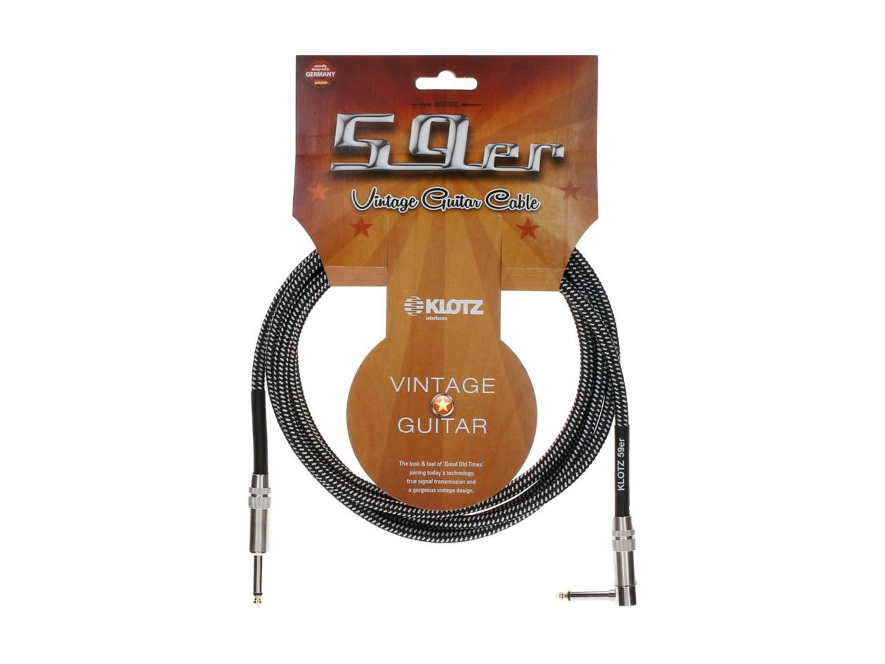 KLOTZ JACK VINTAGE 59 GUITAR CABLE 6M JACK 2P - JACK 2P 90