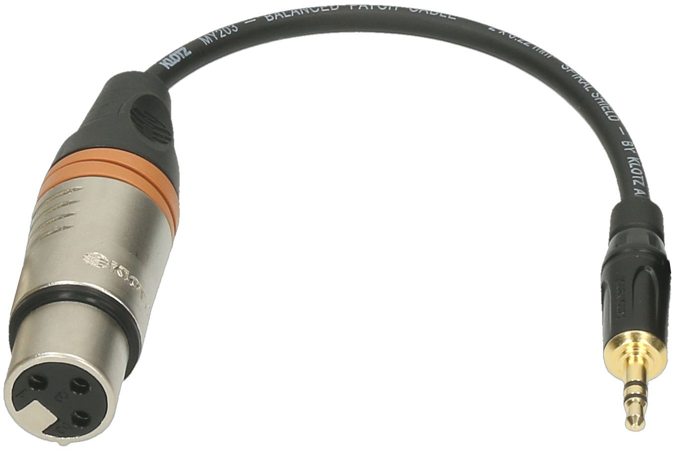 KLOTZ XLR-FP3.5 XLR F-JACK 3,5 ST. ADAPT. 0,2M XLR3P F KLOTZ - JACK 3P 6,35MM