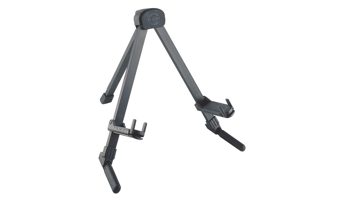 K&M Black Anodized Guitar Stand Memphis Travel - 17550