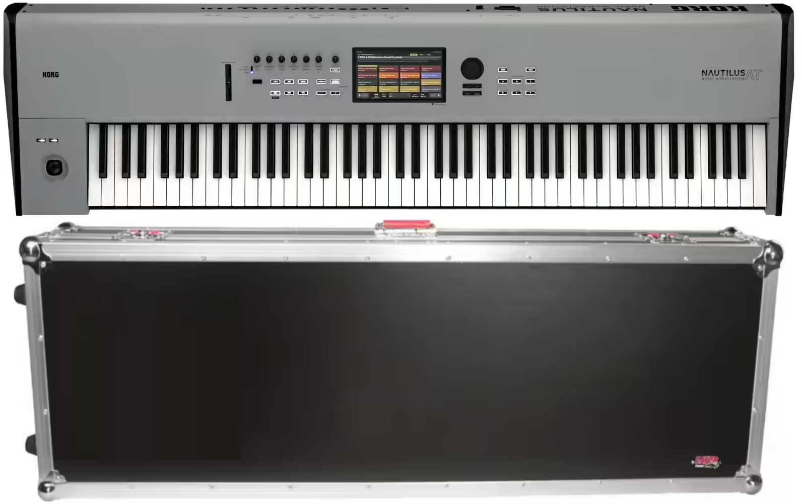 KORG Nautilus 88 At Gris et Case Gator