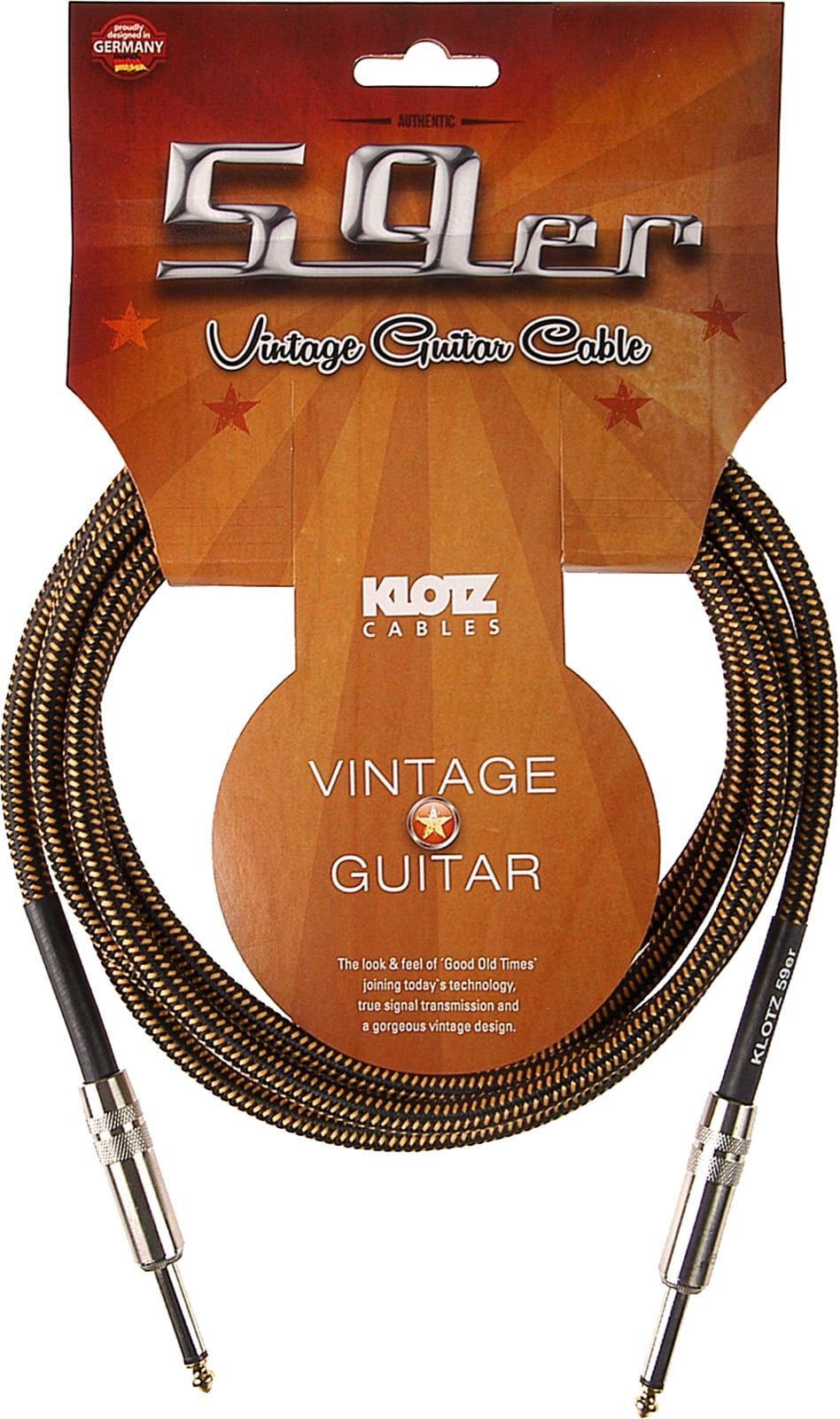 Klotz Vin-0600 Guitare 59 Vintage Noir / Jaune 6 M