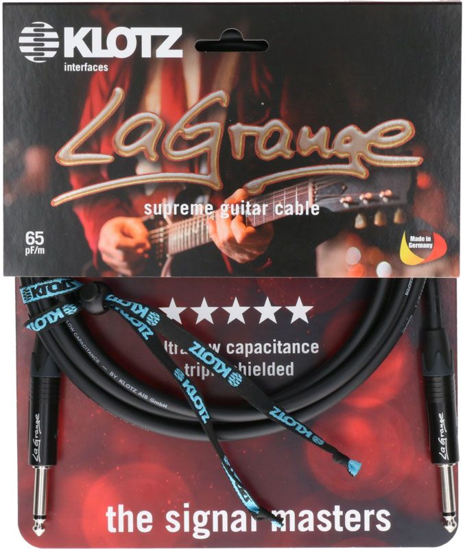 KLOTZ LA-grange Câble Instr. Noir 3M, Jack Mono - Jack Mono