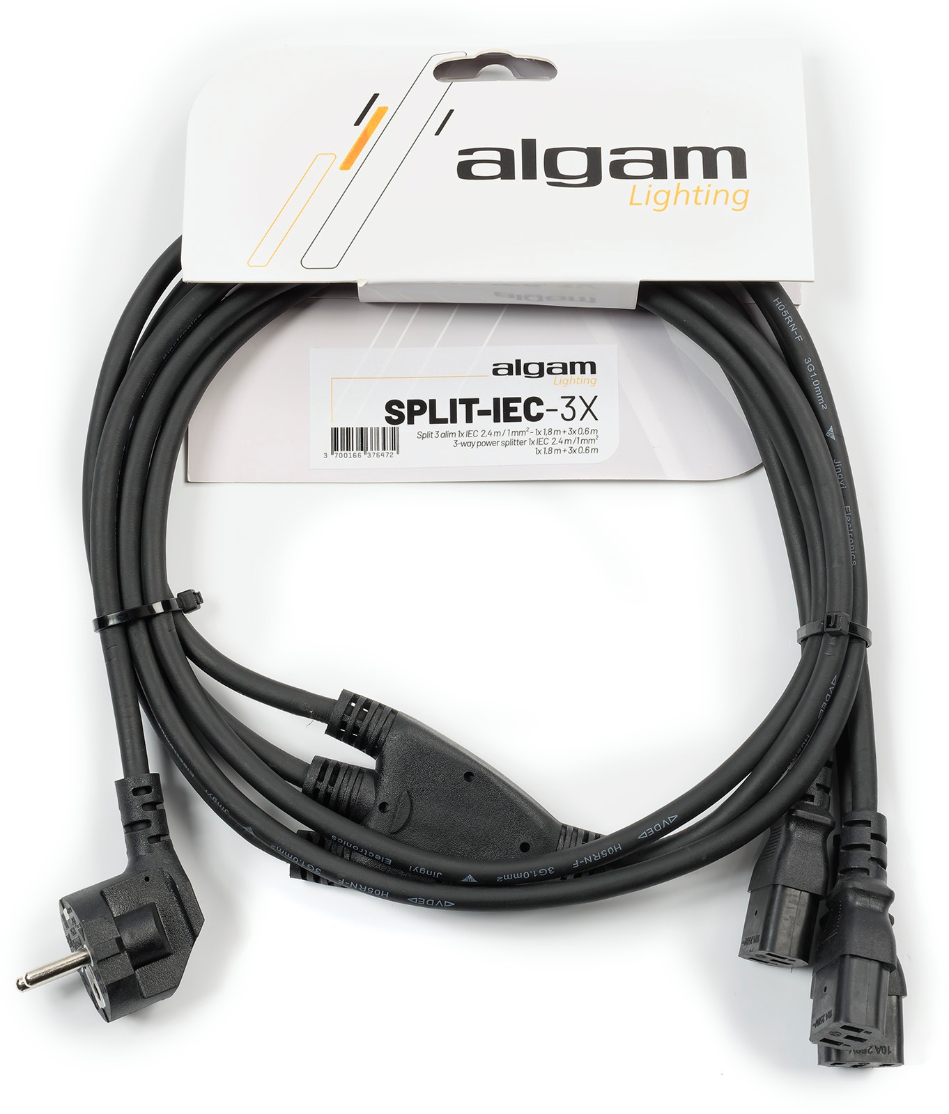 ALGAM LIGHTING Câble d'alimentation Split 3 connecteursIEC - 2,4M