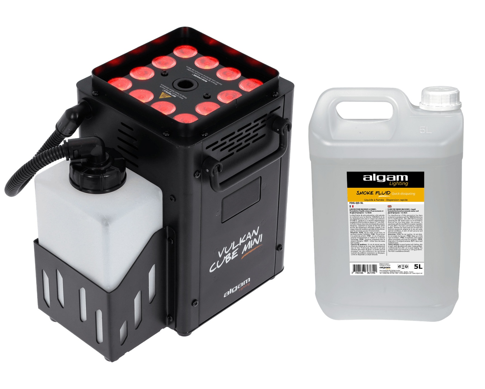 ALGAM LIGHTING Vulkan Cube Mini + Snel verdampende rookvloeistof 5 l
