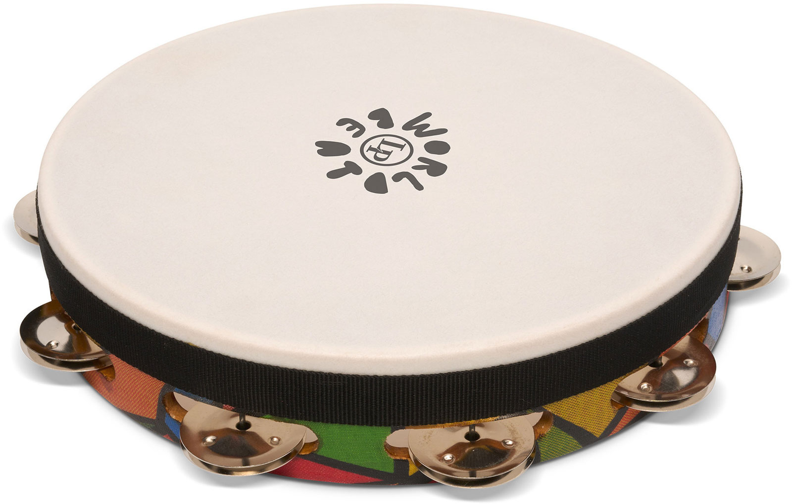 LATIN PERCUSSION Tambourine World Beat Single Row With Head LP7023 10 Inches