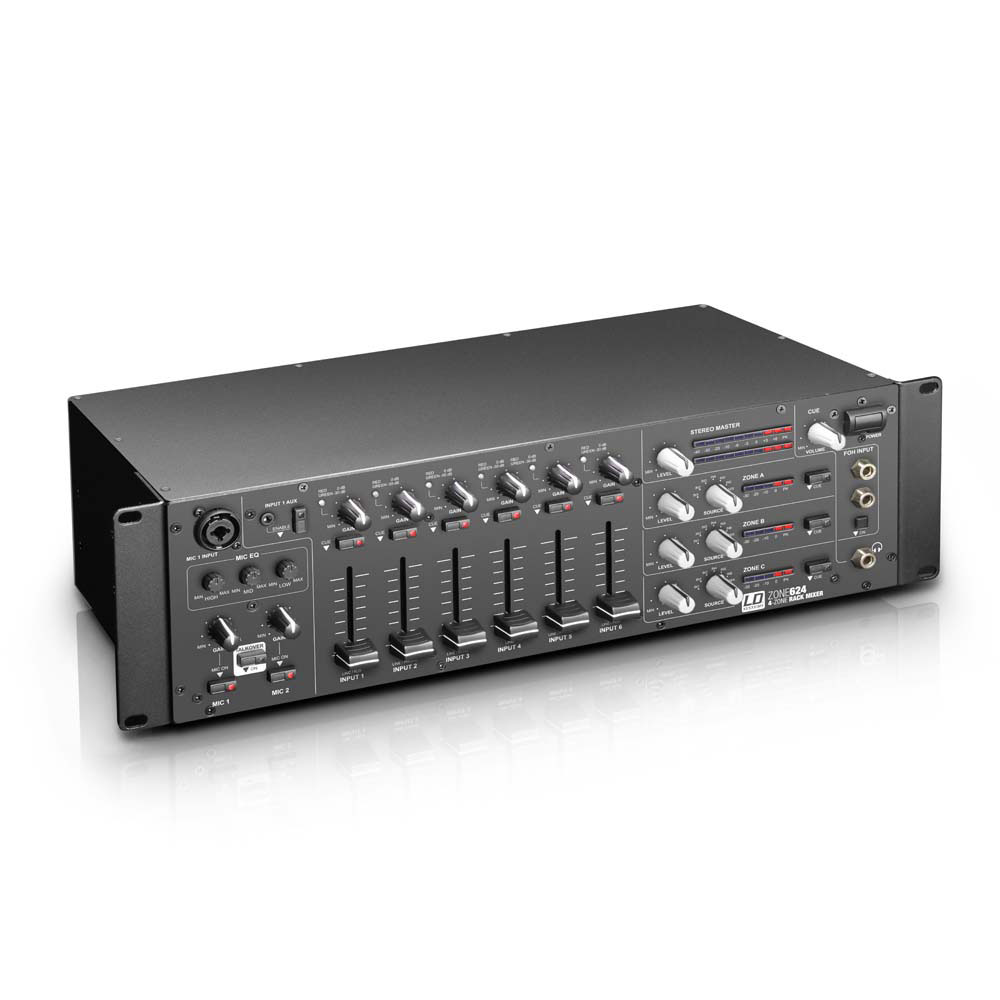 LD SYSTEMS ZONA 624 - MEZCLADOR 4 ZONAS RACKABLE 3 U