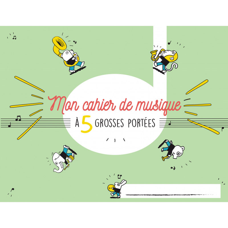 HEXAMUSIC CAHIER DE MUSIQUE POUR ENFANTS 5 GROSSES PORTEES 