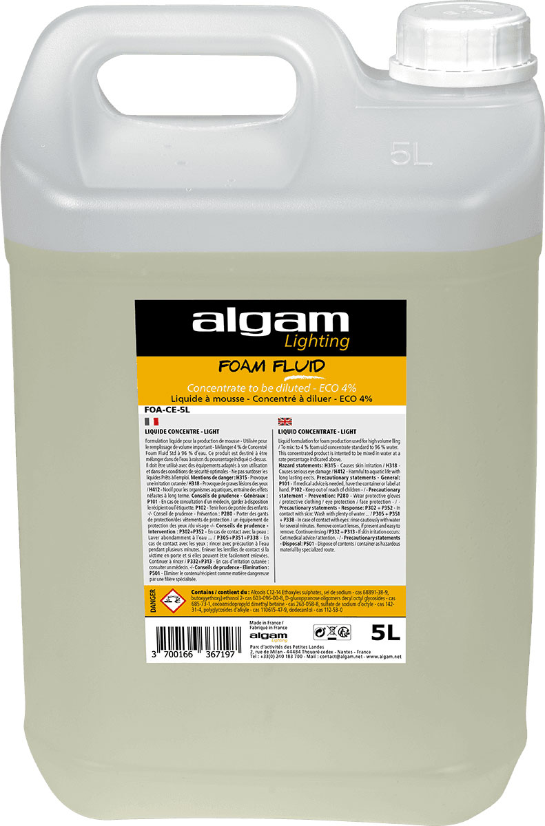 ALGAM LIGHTING Liquide à Mousse Concentré à Diluer ECO 4% 5L