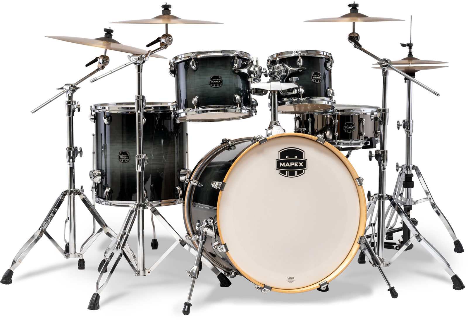 MAPEX armory pop rock 5 drum shells black onyx