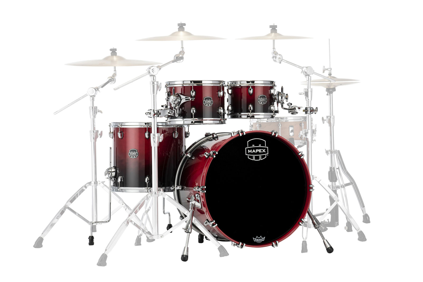 MAPEX SATURN 4 DRUMS SCARLET FADE