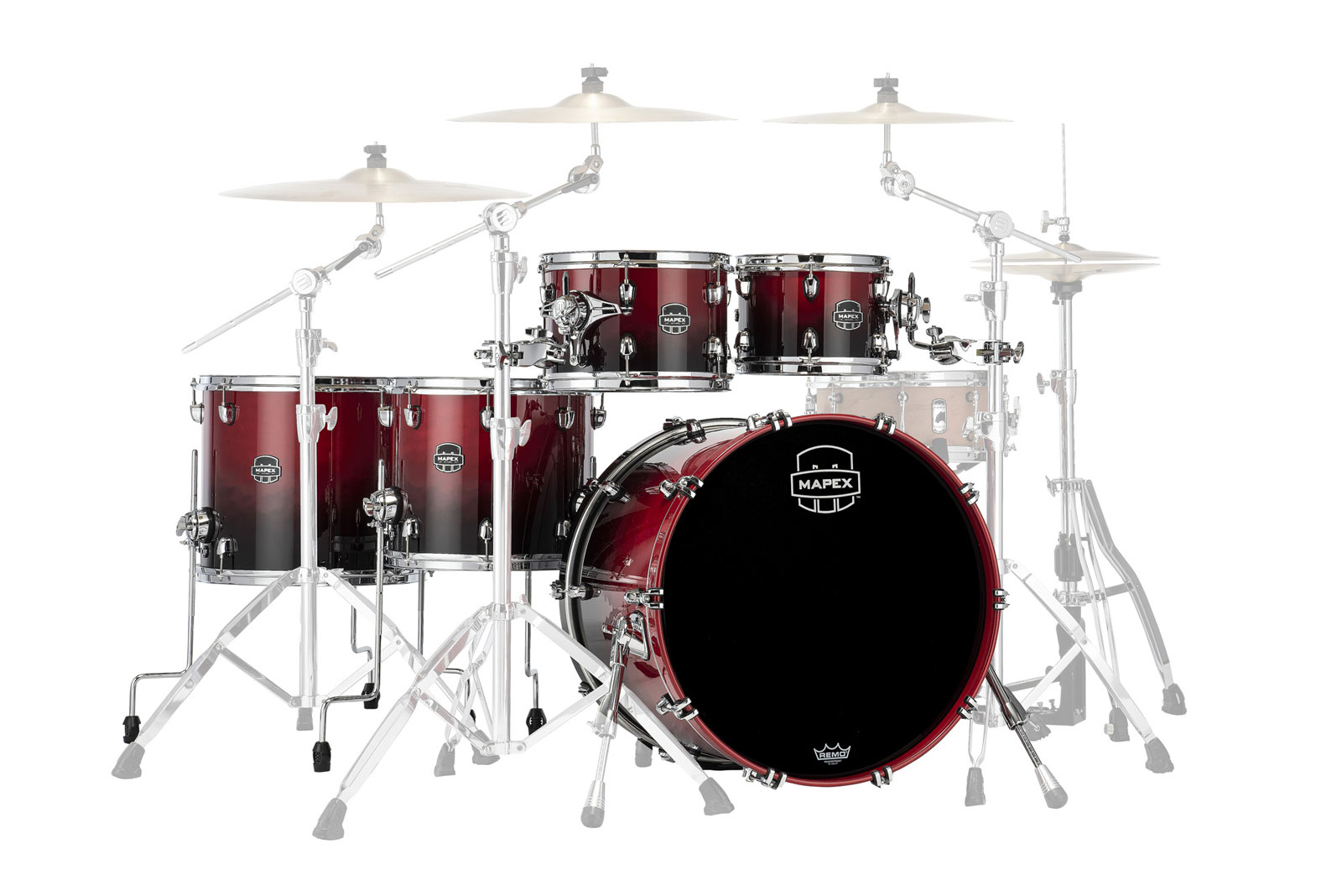 MAPEX SATURN 5 DRUMS SCARLET FADE