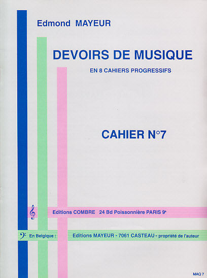 COMBRE Mayeur - Devoirs De Musique Cahier 7
