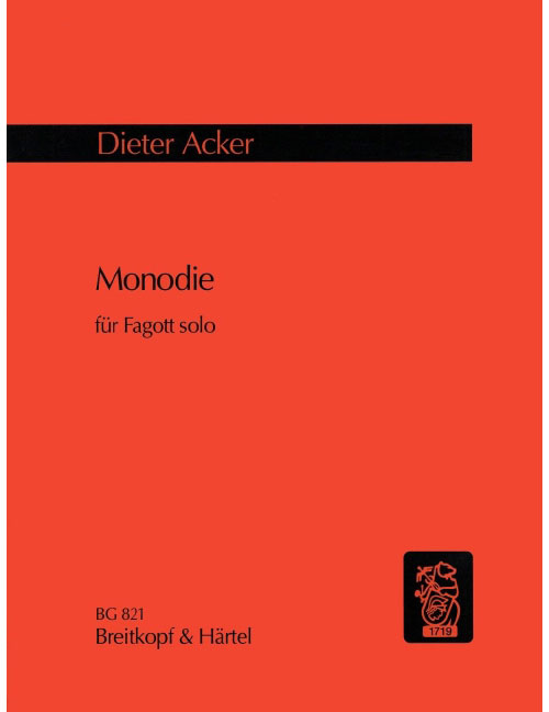 EDITION BREITKOPF ACKER DIETER - MONODIE - BASSOON