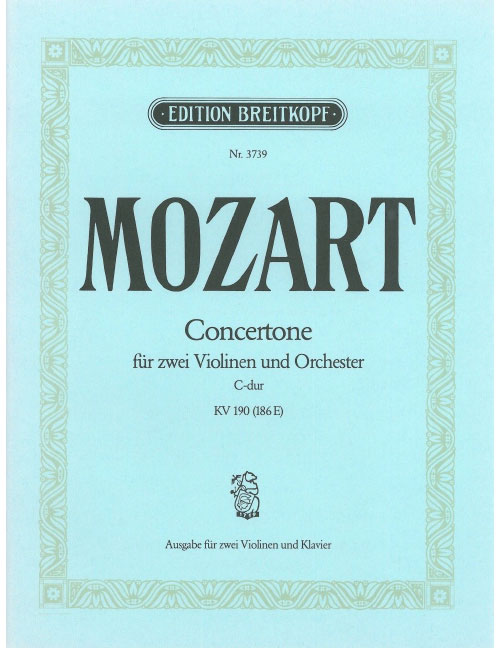 EDITION BREITKOPF MOZART - CONCERTONE C-DUR KV 190 (186E) KV 190 (186E)