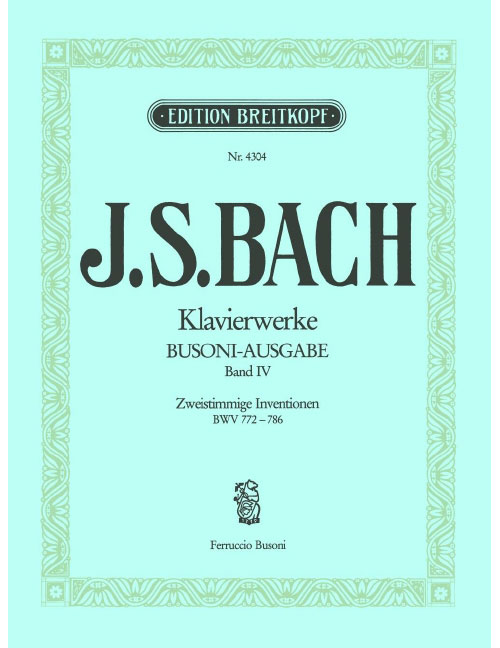 EDITION BREITKOPF BACH J.S. - ZWEISTIMMIGE INVENTIONEN