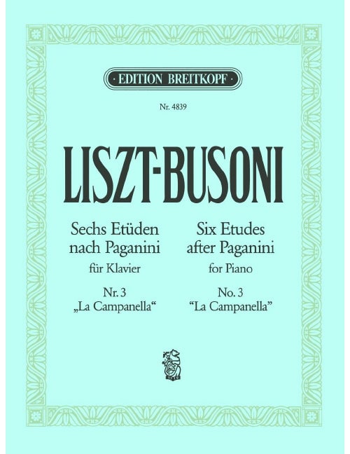 EDITION BREITKOPF LISZT - 6 ETÜDEN NACH PAGANINI - PIANO