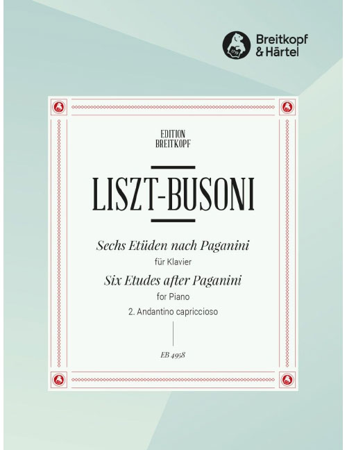 EDITION BREITKOPF Liszt - 6 Etüden Nach Paganini - Piano