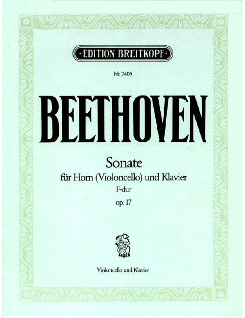 EDITION BREITKOPF BEETHOVEN - SONATA IN F MAJOR OP. 17 - VIOLONCELLE ET PIANO