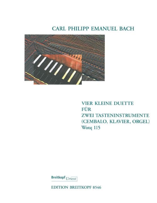 EDITION BREITKOPF BACH - 4 SMALL DUETS FOR 2 KEYBOARD INSTRUMENTS WQ 115 WQ 115