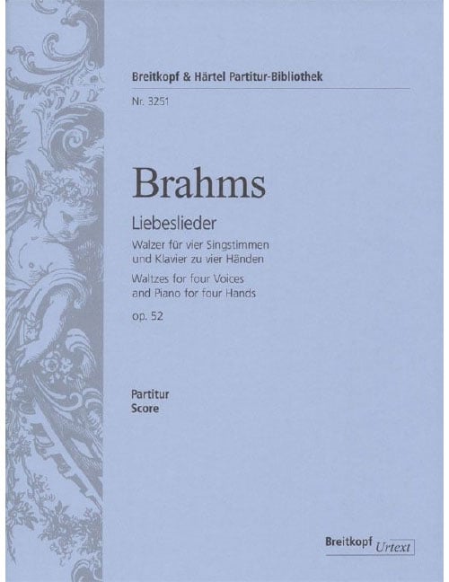 EDITION BREITKOPF BRAHMS - LOVE SONGS OP. 52 - SOLOISTS, CHOEUR MIXTE ET PIANO