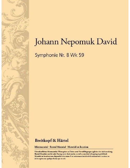 EDITION BREITKOPF DAVID - SYMPHONIE NR. 8 WK 59 WK 59