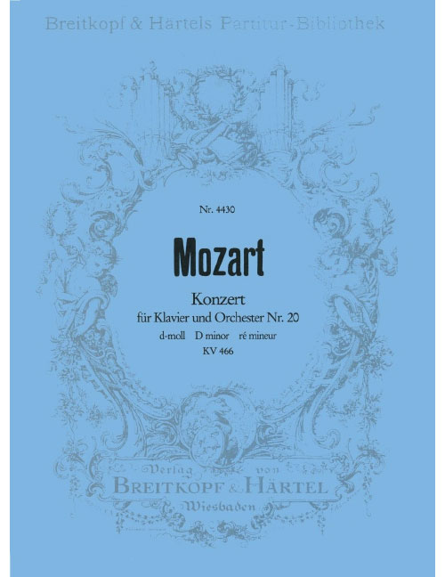EDITION BREITKOPF MOZART WOLFGANG AMADEUS - KLAVIERKONZERT 20 D-MOLL KV466 - PIANO, ORCHESTRA