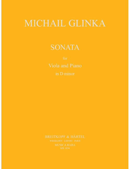 EDITION BREITKOPF GLINKA - SONATE IN D-MOLL - ALTO ET PIANO