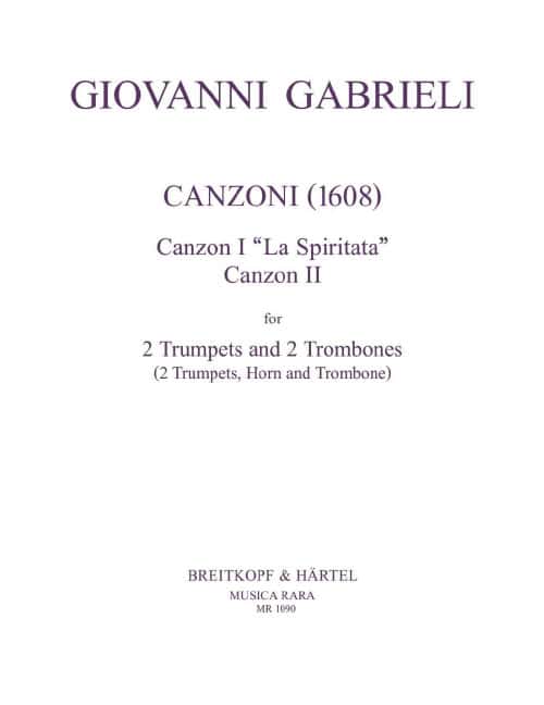 EDITION BREITKOPF GABRIELI - CANZONI (1608) - 2 TROMPETTES ET 2 TROMBONES (HOUN, TROMBONE)